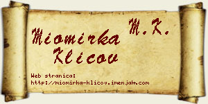 Miomirka Klicov vizit kartica